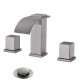 2-handle Waterfall Widespread Bathroom Sink Faucet With Drain Assembly F08